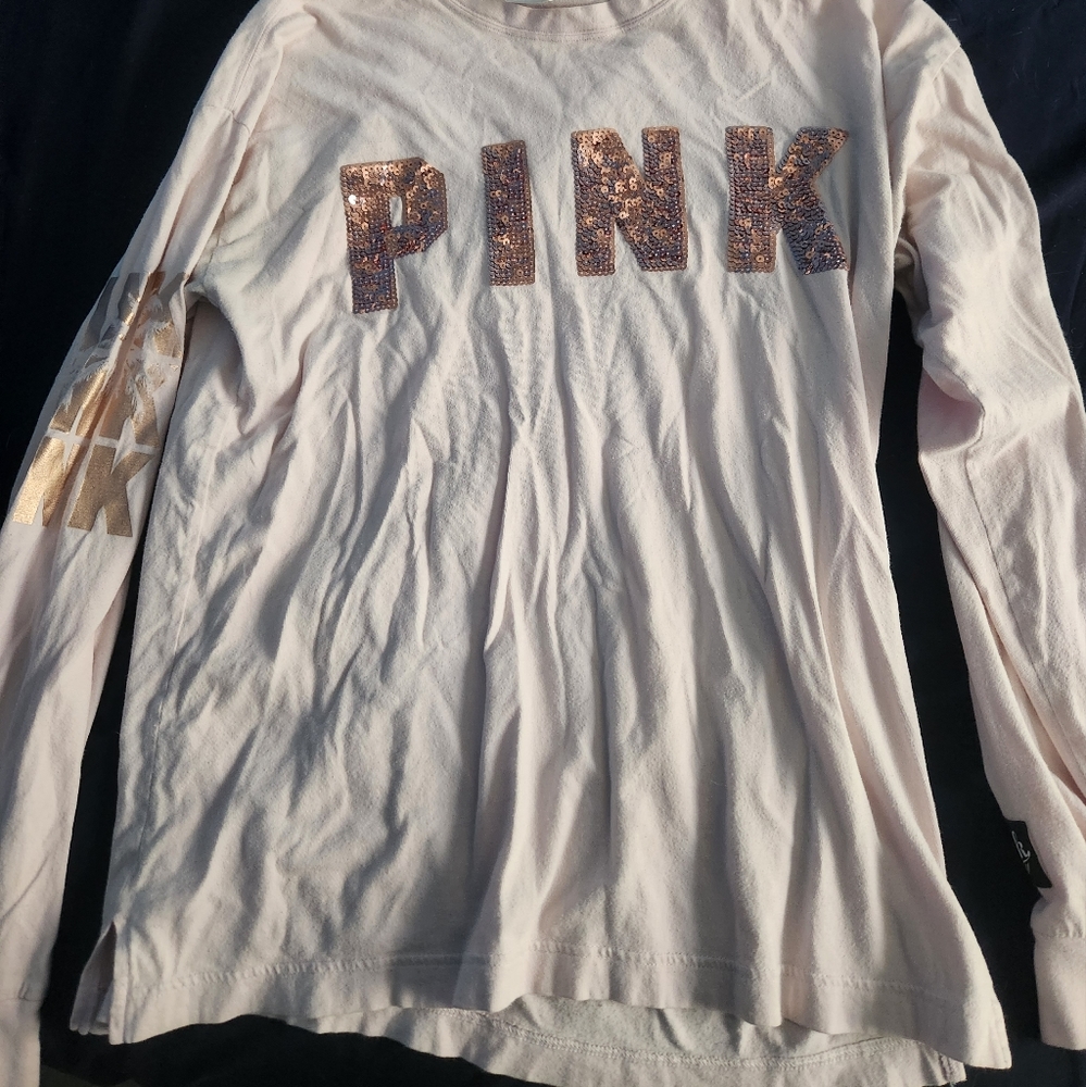 PINK longsleeve bling tee